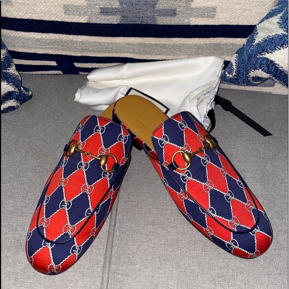 Gucci king princetown rhombus mules horsebit GG NEW 7.5 - Picture 2 of 10